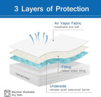 2 Pack Full Mattress Pad Waterproof Mattress Protector, Quilted Full Size - Image 4