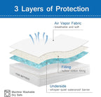 Twin Mattress Pad Waterproof Mattress Protector, Quilted Twin Size Mattress - Image 2