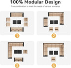 Aoxun Patio Furniture Set, Widen Armrests Wicker Outdoor Sectional - Image 9