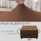 Super Stretch Ottoman Cover- Soft Form Fit Ottoman Cover Rectangular Ottoman - Image 5