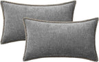 MIULEE Decorative Lumbar Throw Pillow Covers 12x20 Inch Dark Gray 2 Pack | - Image 6