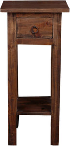 Pemberly Row Cottage Narrow Wood Side Table, Raftwood Brown and Antique Iron - Image 3