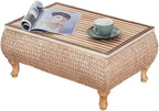 Japanese-Style Rattan Floor Table by Unknown