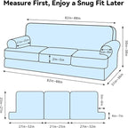 Waterproof Couch Cover 4-Piece Set Striped Sofa Slipcovers - Image 6