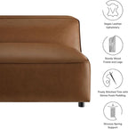 Modway Auren Vegan Leather Modular Armless Chair in Coffee - Image 4