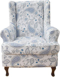 HAOYONG Wing Chair Slipcovers Printed Wingback Chair Covers 2 Pieces Wingback by HAOYONG