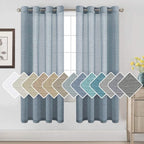 H.VERSAILTEX Linen Semi Sheer Curtains 72 inch Length Energy Saving Easy Care by HVERSAILTEX