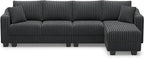 Belffin Sectional Couch with L-Shape Chaise L Shaped Couch with Ottoman - Image 9