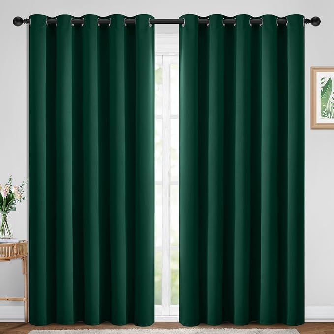 Yakamok Room Darkening Curtains 70x84 inch Length Dark Green-Living Room | 2 by Yakamok