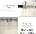 Sheer Cream Curtains 108 Inches Long - Image 4