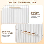 VINGLI 9 Drawer Dresser White Fluted Dresser - Image 4
