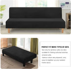 H.VERSAILTEX Velvet Futon Cover Armless Sofa Covers Sofa Bed Covers Stretch - Image 5