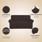 Easy-Going Stretch 4 Seater Oversized Sofa Couch Cover Chocolate | 1-Piece - Image 4