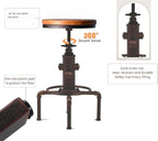 Topower Antique Vintage Industrial Barstool Solid Wood Water Pipe Fire Hydrant - Image 6