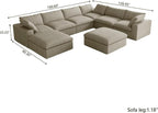 JACH 160" Cloud Sectional Couch, Overzised Down Filled Comfy Couch, 8 Seater - Image 2