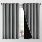 Yakamok Grey Blackout Curtains 63 Inches Long by Yakamok