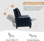 HULALA HOME Genuine Leather Manual Recliner Chair - Image 4