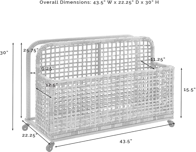 Crosley Furniture Ridley Wicker Outdoor Storage Pool Caddy - Image 6