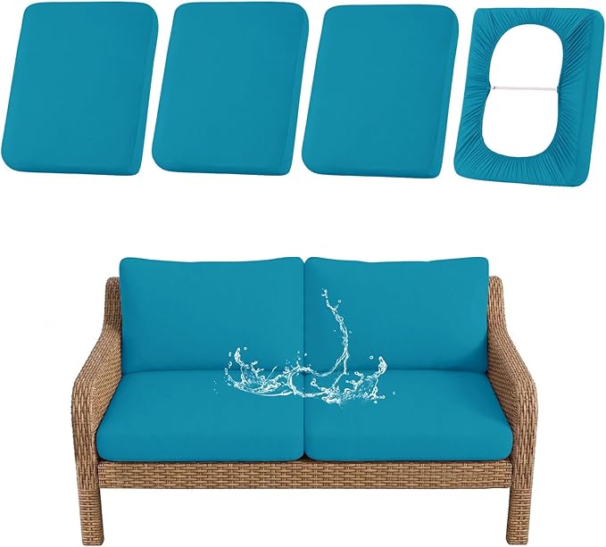 Waterproof Outdoor Cushion Covers, Stretch Patio Slipcovers | UV Resistant by hyha
