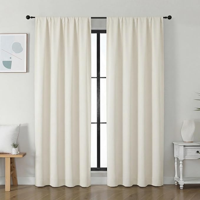 Simplebrand Ava Light Beige Light Filtering Curtains by Simplebrand