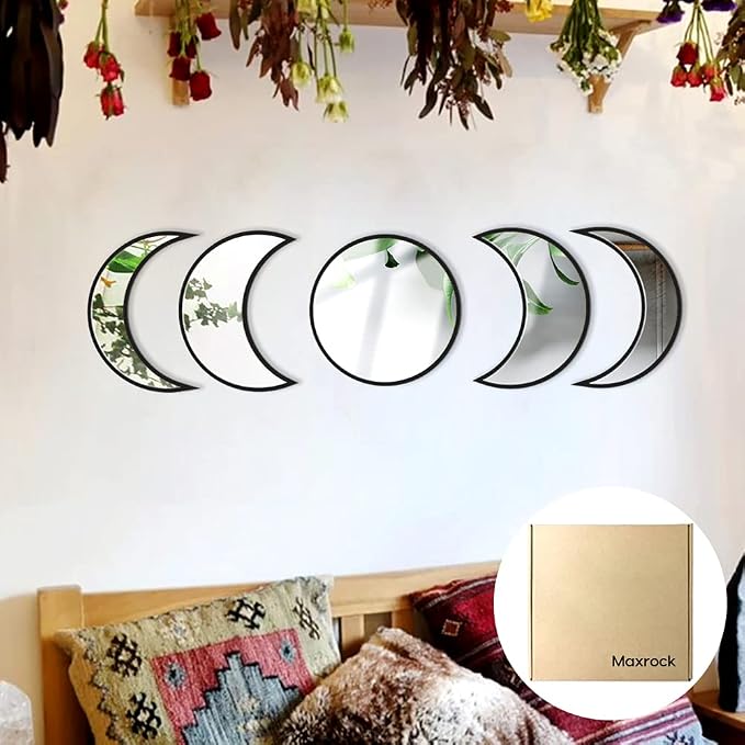 MAXROCK Scandinavian Natural Decor Acrylic Moonphase Mirrors, Moon Phase Mirror by MAXROCK