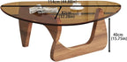 EASYSOUL Modern Glass Coffee Table, 44.88" D x 32.28" W x 15.75" H, Abstract - Image 2