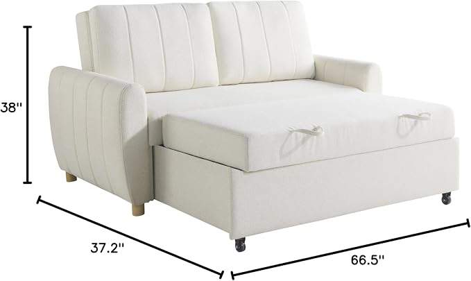 Serta Galway 66.5" Convertible Sleeper Loveseat, Full Size, Dreamcoil Comfort - Image 2