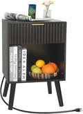 Fultyle Fluted Black Nightstand by Fultyle
