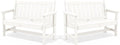 SERWALL Outdoor Bench, HDPE Outdoor Benches Weatherproof, 2-Person Garden Bench by SERWALL