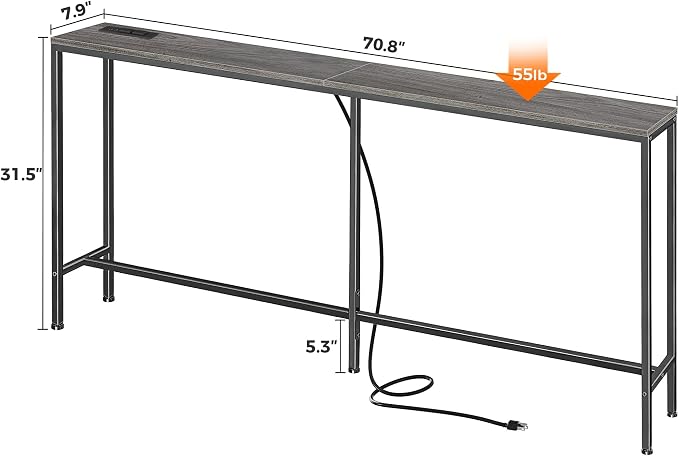 SUPERJARE 70 Inch Console Table - Image 3