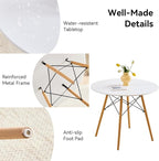 5-Piece Round Dining Table Set, Small Kitchen Table Chairs Set of 4 Space - Image 4