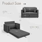 51" Loveseat Sofa Bed, Pull Out Love Seat - Image 3