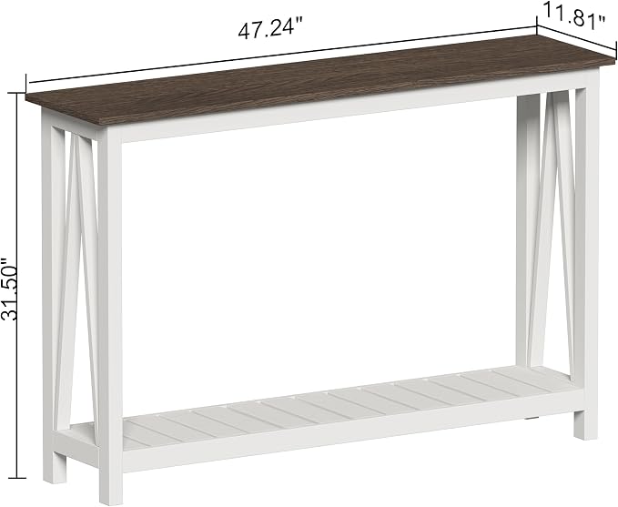 ChooChoo Farmhouse Console Table, Rustic Vintage Narrow Sofa Table - Image 2