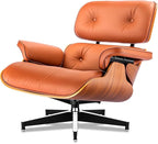 Top Grain Leather, Mid Century Chaise Lounge Chair and Ottoman, Modern Chair - Image 9