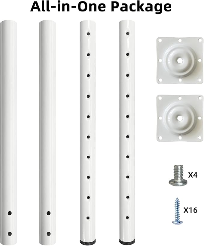 QLLY 24-40 inch Adjustable Metal Table Legs, Heavy Duty DIY Desk Legs - Image 3