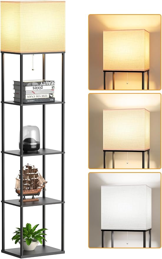 Large Floor Lamp with Shelves, 5-Tier Tall Floor lamp with by PARTPHONER