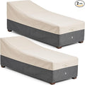 Extra Heavy Duty Patio Chaise Lounge Cover Waterproof 2 Pack by Kikcoin