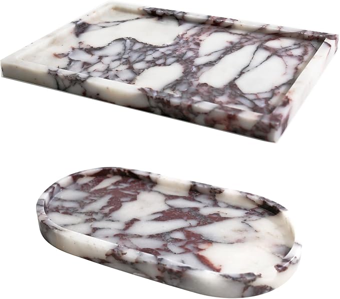 Real Luxurious Natural Marble Vanity Tray Genuine Marble Storage Tray by DUANYAN