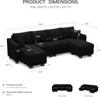 Belffin U Shaped Couch with Reversible Chaises Sectional Couches - Image 2