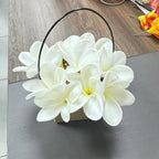 10 pcs White Hawaiian Plumeria Flowers Artificial -1.5inch Stems 3inch - Image 3