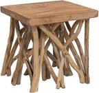 Coffee Table Brown Mixed Recycled Wood Small Rustic Living Room Table Durable - Image 6