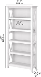 Bush Home Tall 5 Shelf Bookcase - Image 3