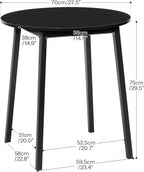 HOOBRO Bamboo Dining Table, Round Dining Table - Image 2
