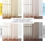 NICETOWN Taupe Voile Sheer Curtains 108 inches Long - Image 2