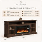 70" Fireplace TV Stand, Modern Entertainment Center - Image 2