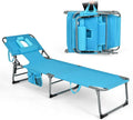 Goplus Tanning Chair, Folding Adjustable Patio Lounge Chair by Goplus