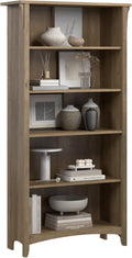Bush Home Salinas 5 Shelf Bookcase in Reclaimed Pine, Tall Bookshelf, Large by BushHome