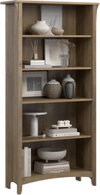 Bush Home Salinas 5 Shelf Bookcase in Reclaimed Pine, Tall Bookshelf, Large by BushHome