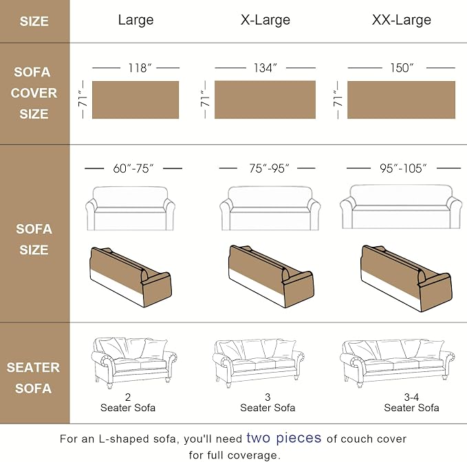VClife Botanical Floral Sofa Cover, Vintage Rustic White Pattern Couch Cover - Image 2