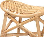 Baxton Studio Elgon Modern Bohemian Natural Brown Rattan Footstool - Image 7
